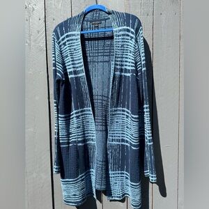 Halston Blue Open Cardigan w/Pockets